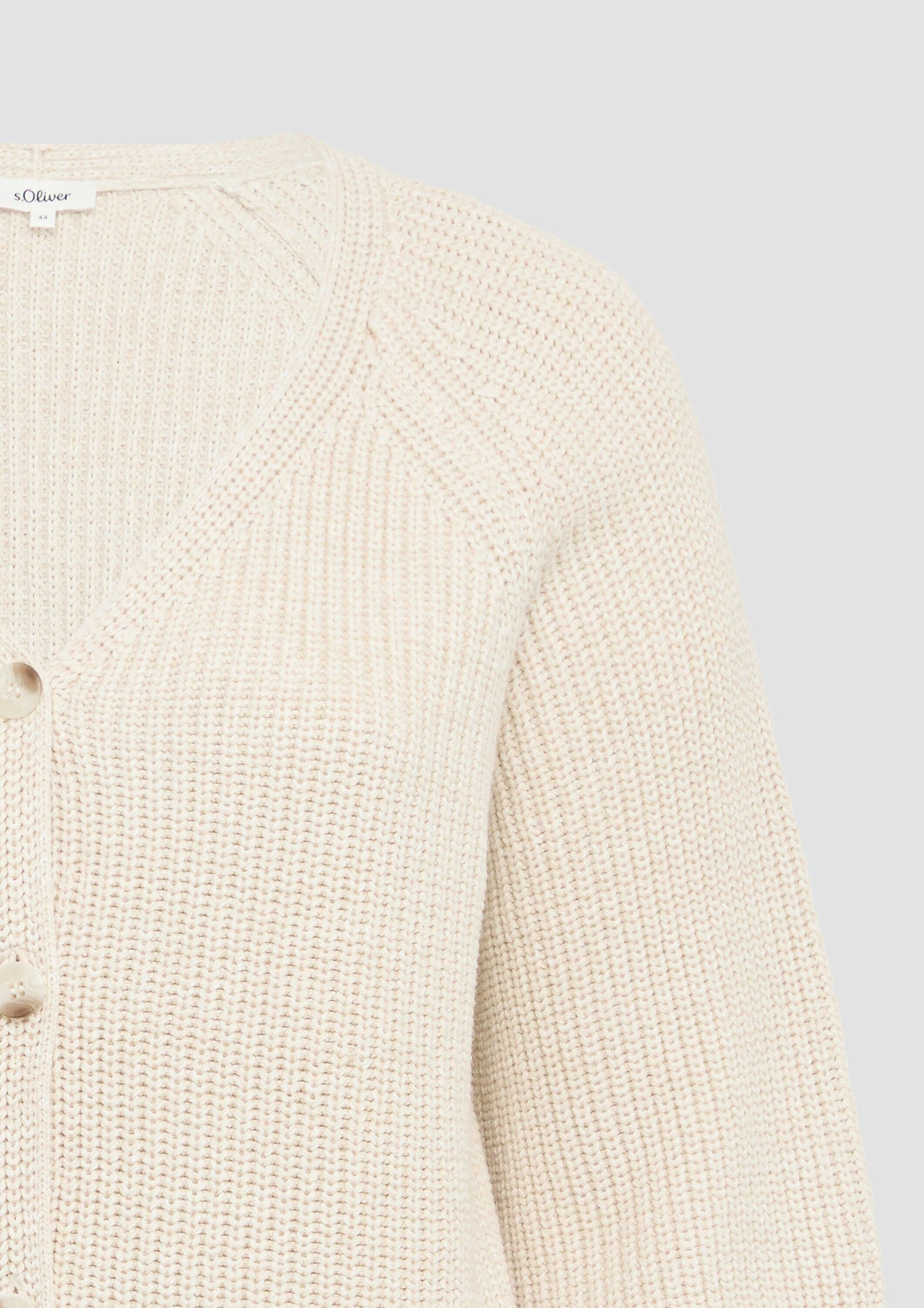 s.Oliver Cardigan Strickjacke Strukturierter Cardigan im Relaxed Fit aus Baumwollmix