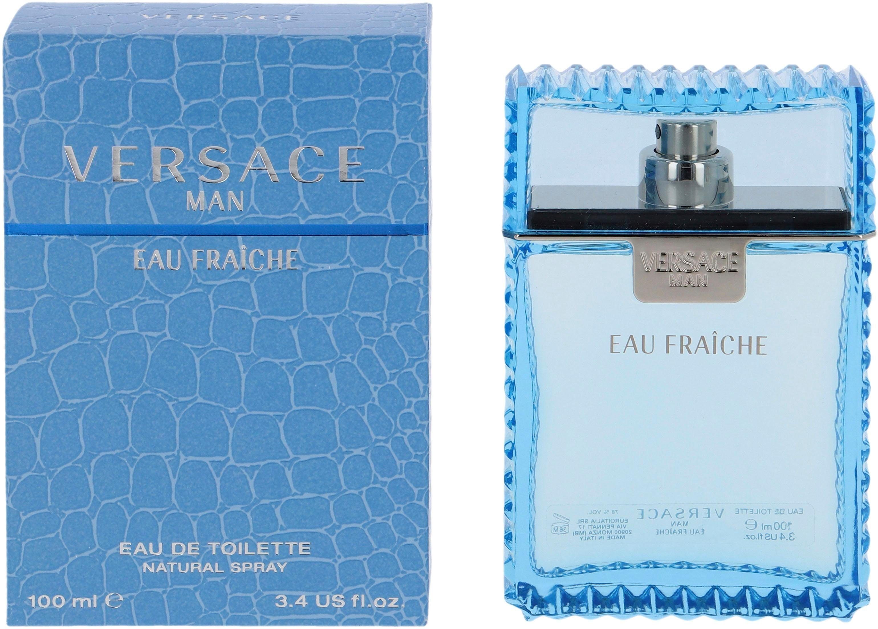 Versace Eau de Toilette Eau Fraîche, Zitrischer Herrenduft mit Karambola, Zedernblätter und Moschus.