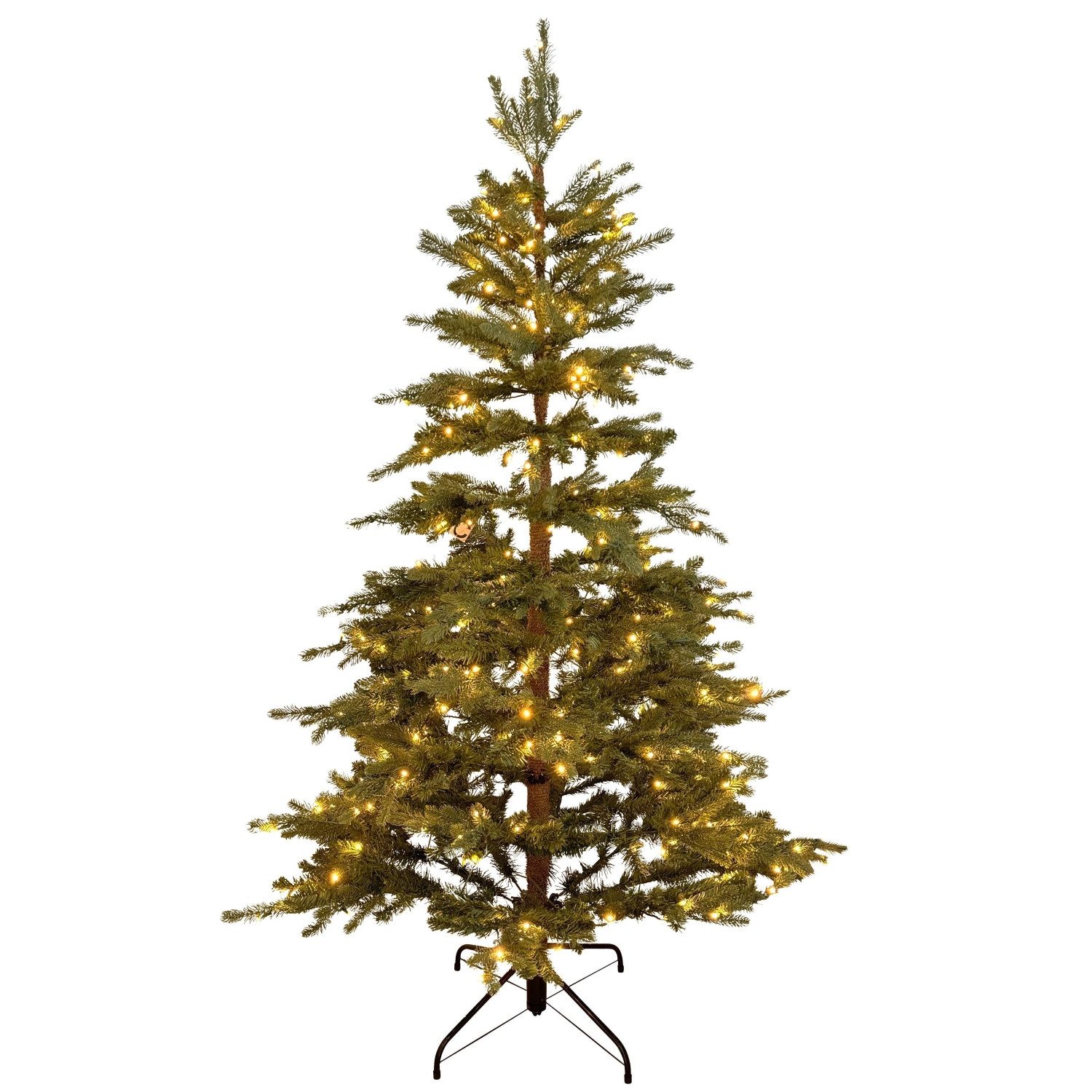 Online-Fuchs Künstlicher Weihnachtsbaum mit Beleuchtung für außen, Outdoor geeignet - Weihnachtsdeko, Spritzguss Nadeln, 120, 150, 180 und 210 cm, 9 verschiedene Leuchtfunktion - Warmweiß oder Farbwechsel
