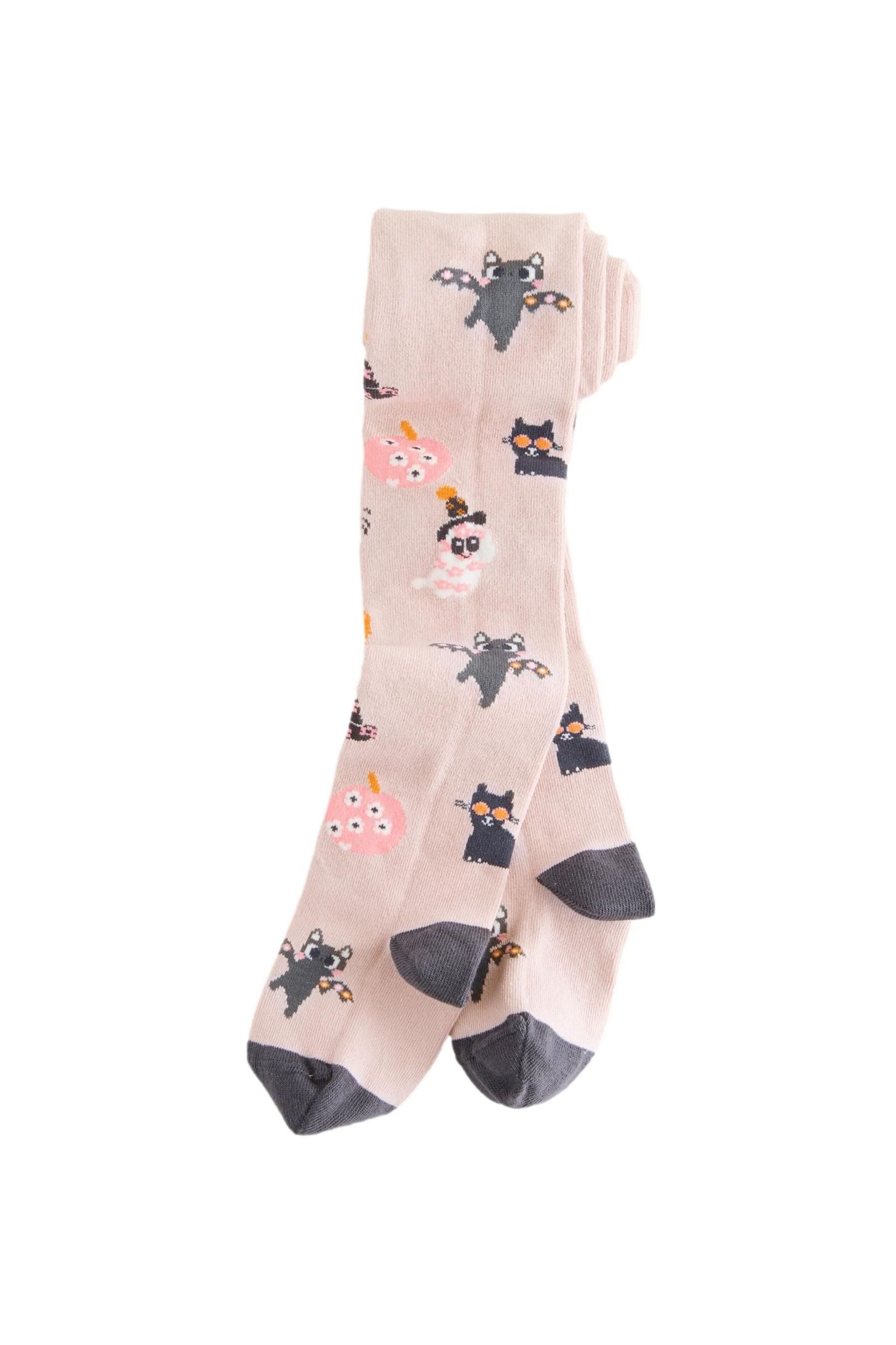 Strumpfhose Strumpfhosen mit Halloweenmotiv und Baumwolle
