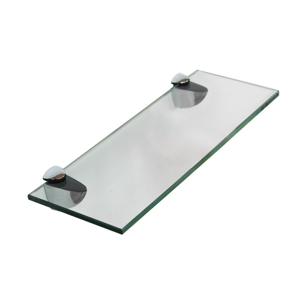 Mucola Wandregal Glasregal mit Halterung Klarglas Glasboden Badregal Ablage Glasscheibe, Glasregal mit Halter 1-tlg., Geschliffenen Kanten