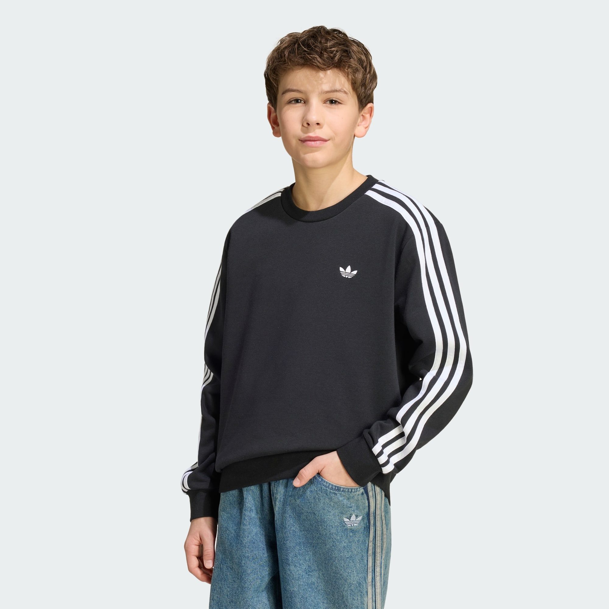 Sweatshirt LOCKERES 3-STREIFEN RUNDHALS-SWEATSHIRT