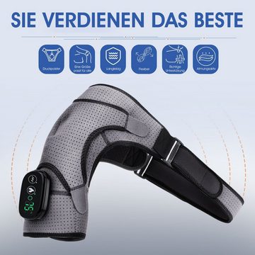LETGOSPT Heizkissen Elektrisch Beheizte Schulterpolster, mit 3 Vibrationstemperaturen, Heizung Schulterwickel, Mit Kabellos, LED-Touch-Display, USB-Aufladung