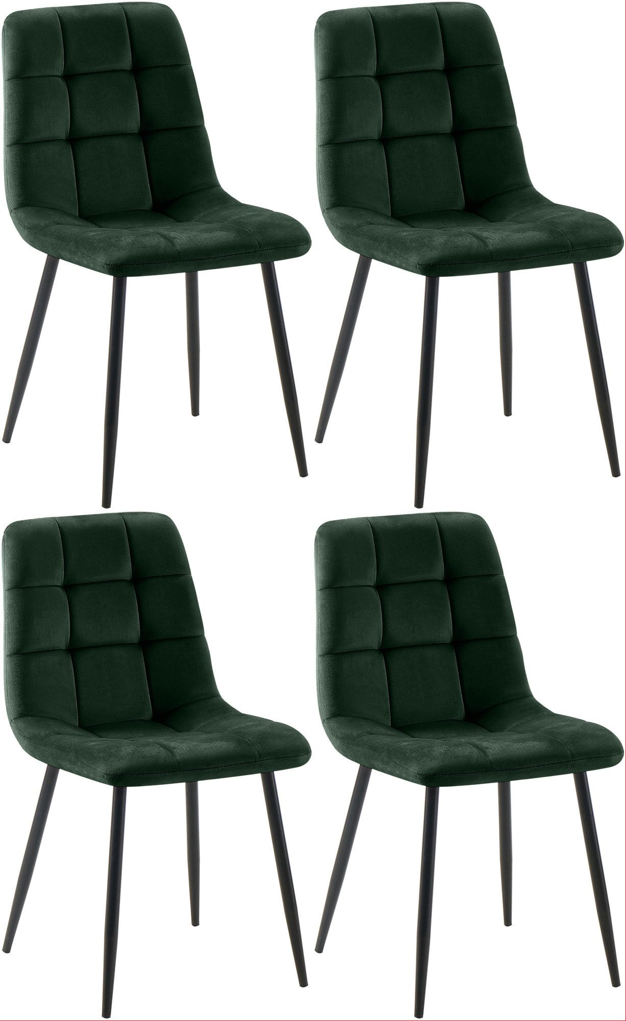 CLP Esszimmerstuhl Antibes (4er Set, 4 St), Samtbezüge, gepolstert mit Meta günstig online kaufen