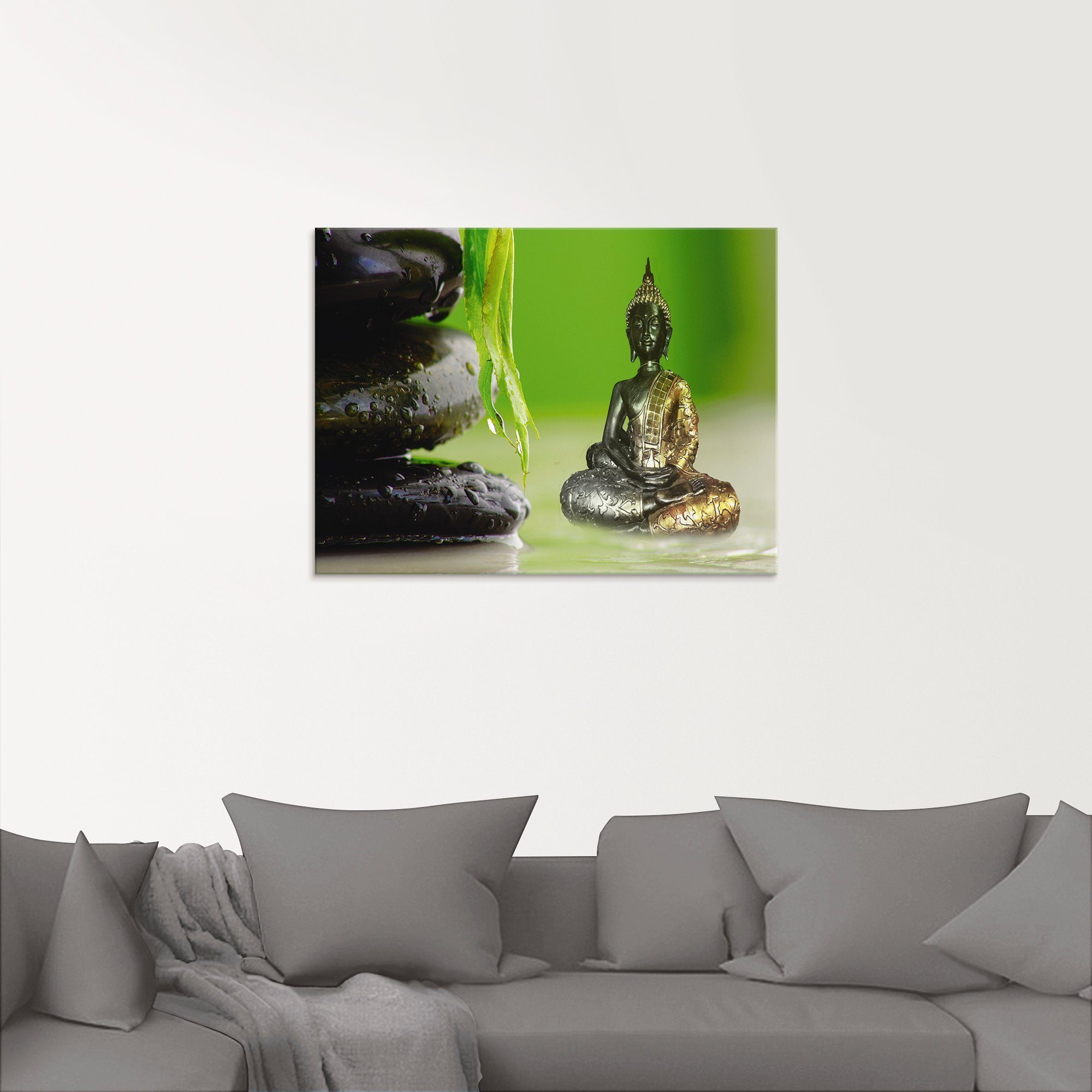 Artland Glasbild »Buddha und Steine«, Religion (1 Stück)-kaufen