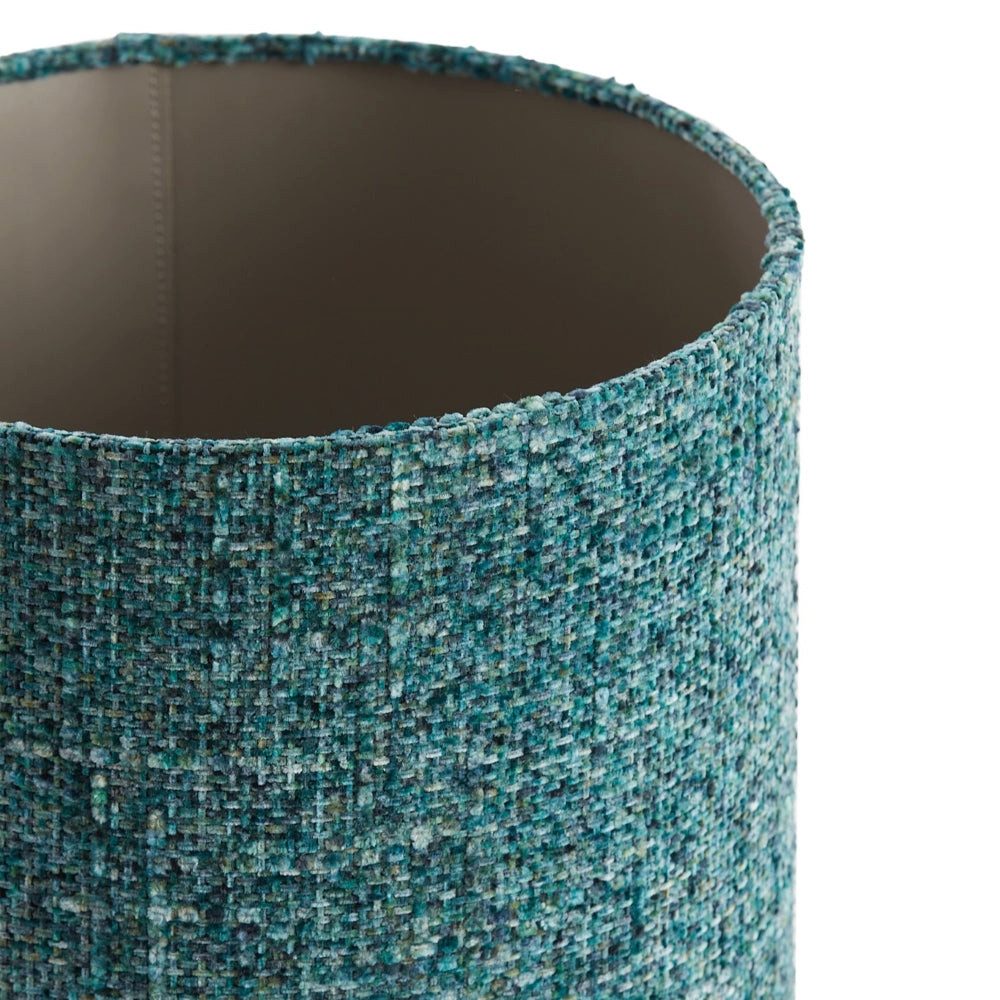Dirk Davids Leuchten GmbH Lampenschirm Lampenschirm Zylinder in Bouclé Blaugrün 30-30-32cm