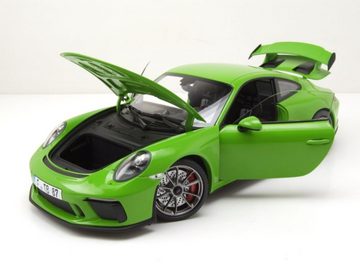 Minichamps Modellauto Porsche 911 (991) GT3 2018 gelbgrün Modellauto 1:18 Minichamps, Maßstab 1:18