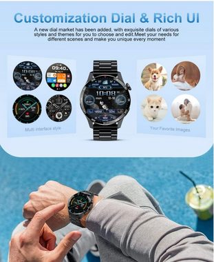 Lige Smartwatch (iOS Android), Herren Premium Mit Telefonfunktion Smart Watch iOS Android