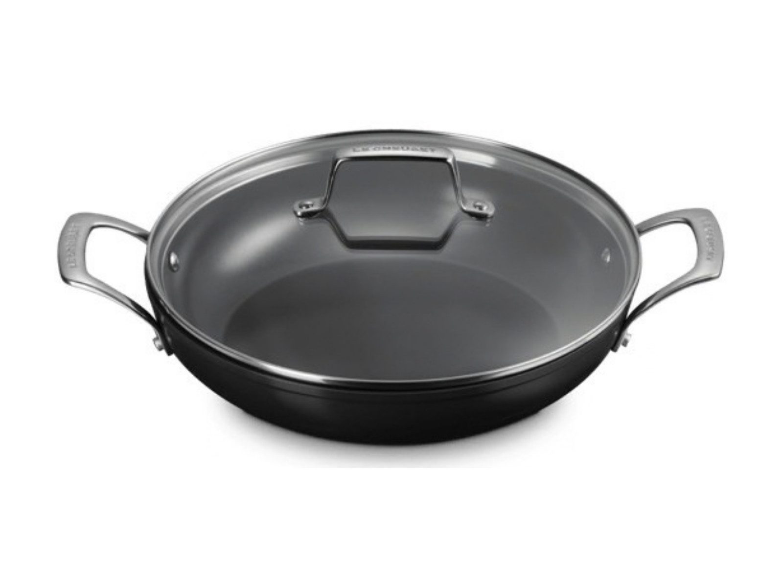 LE CREUSET Servierpfanne Essential Keramik-Antihaft Profipfanne mit Glasdeckel 28cm