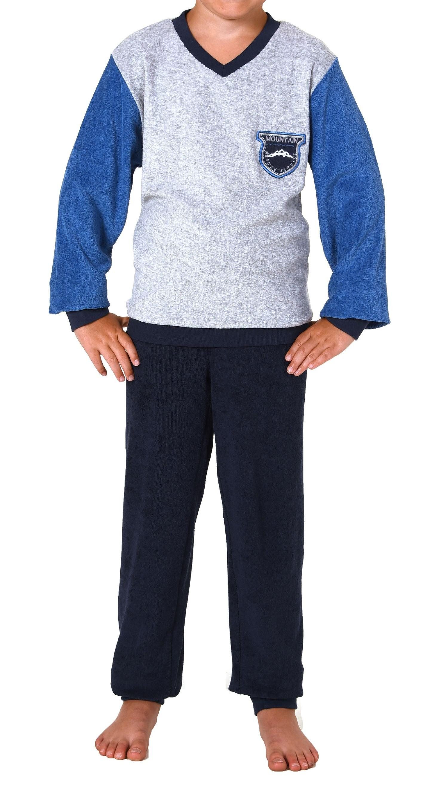 Pyjama Jungen Frottee Pyjama langarm Schlafanzug mit Bündchen - 212 13 802