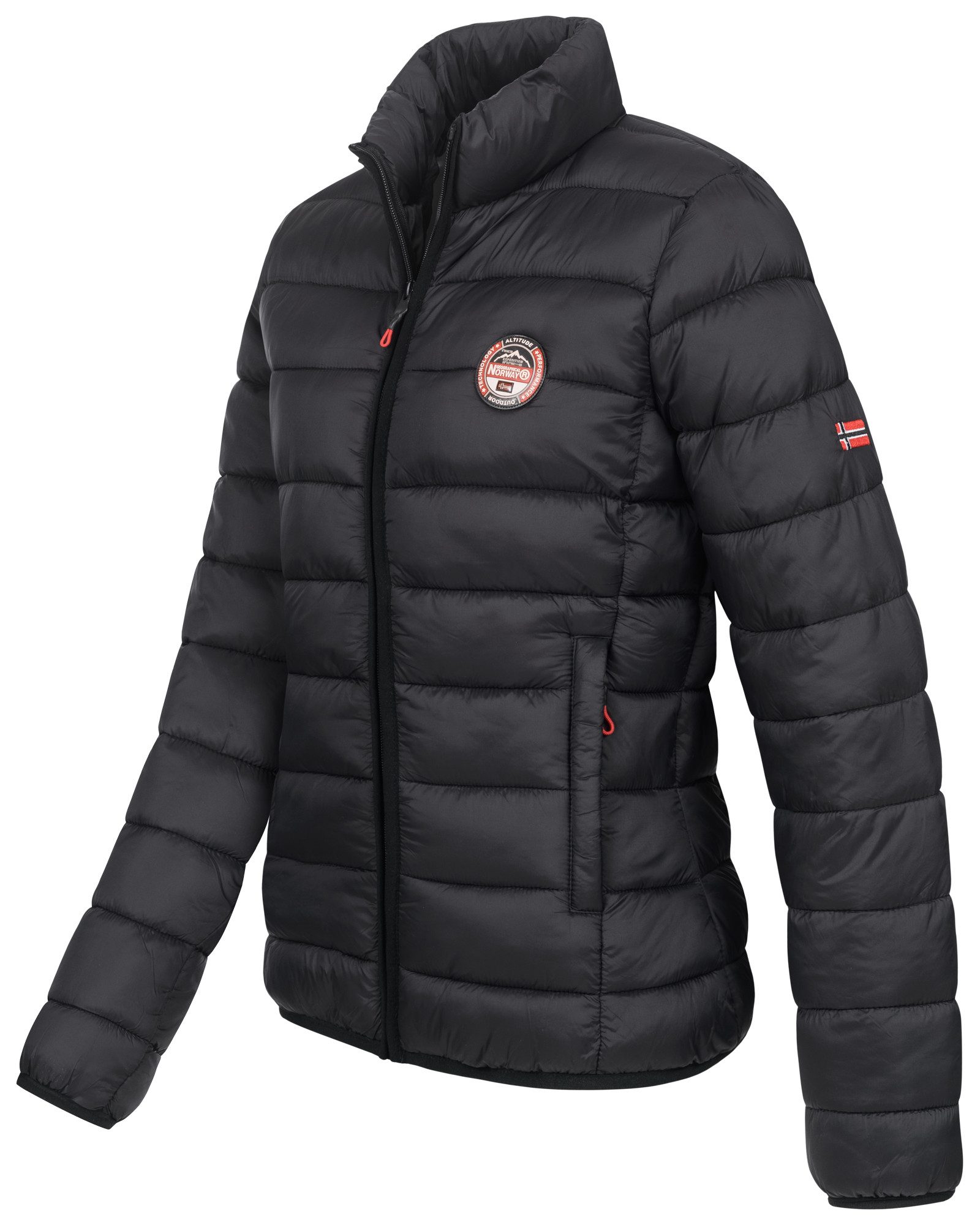 Geographical Norway Steppjacke Damen Herbst Winter Übergangsjacke Steppjacke Outdoor leicht Kapuze