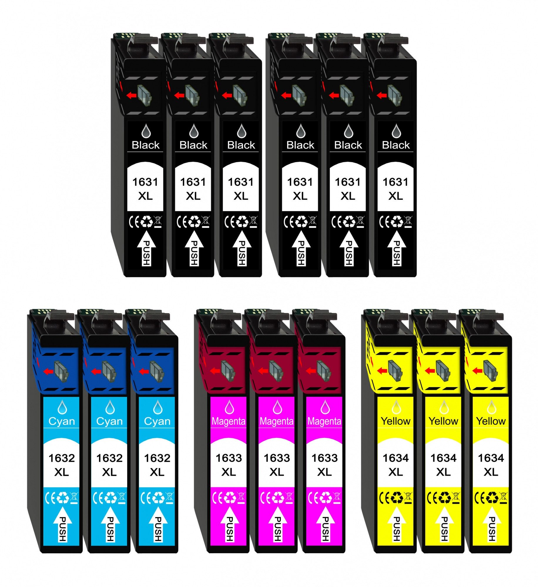 15er Pack Druckerpatronen 16 16XL kompatibel mit Epson WF-2010 Tintenpatrone