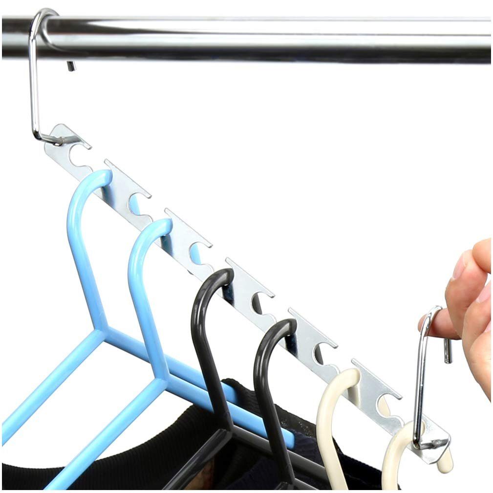 H&S Wandhaken Mehrfach Kleiderbügel Platzsparend - 6 in 1 Kleider Bügel aus Metall, 6-in-1 Metall-Mehrfachkleiderbügel für Hosen und Hemden