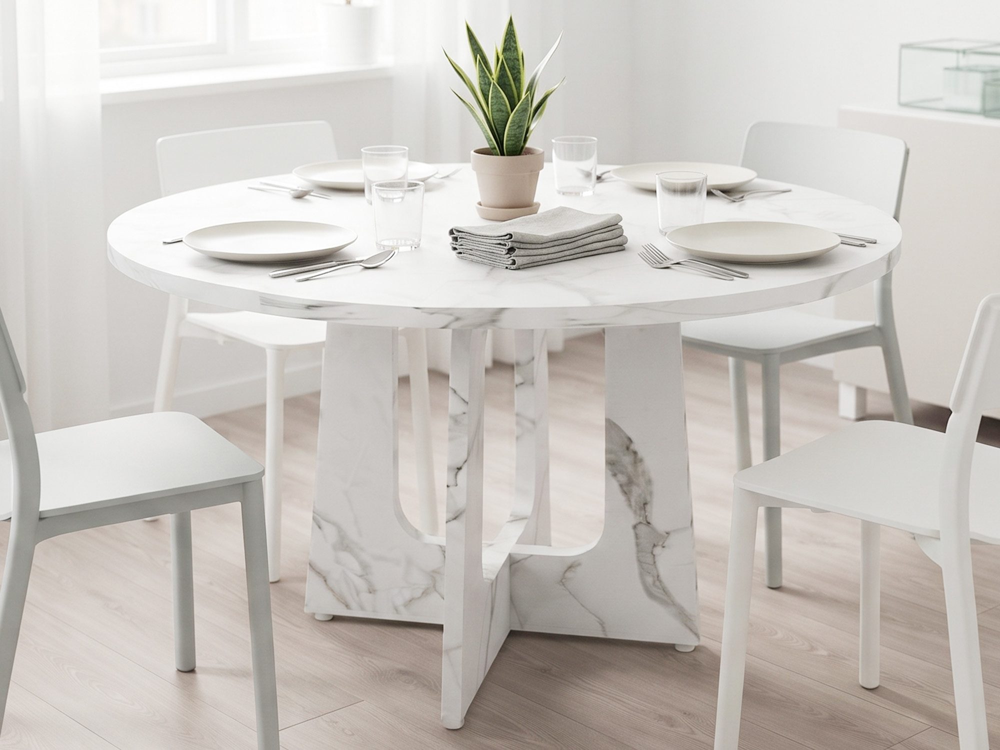 GLP Esstisch Rund 120cm durchmesser (Packung, 1 Esstisch, ohne Stühle), Moderner Küchentisch aus MDF für 4-6 Personen