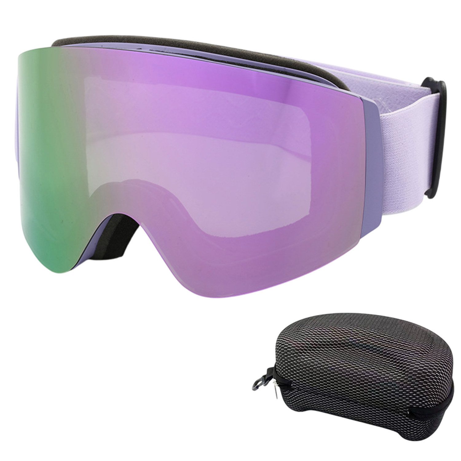 Refttenw Skibrille Unisex Skibrille UV-Schutz Schneebrille mit Anti-Fog-Beschichtung, Doppelscheibe Skibrille für brillenträger