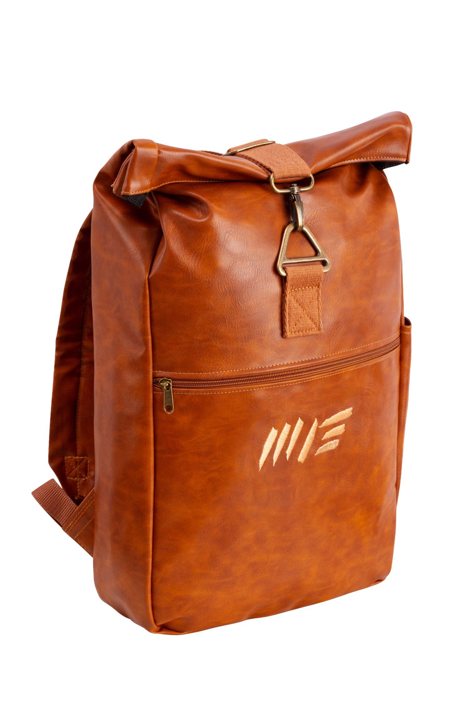 Manufaktur13 Tagesrucksack V Leather Roll-Top Backpack (18L) - Kunstleder Rucksack, mit Flaschenhalter