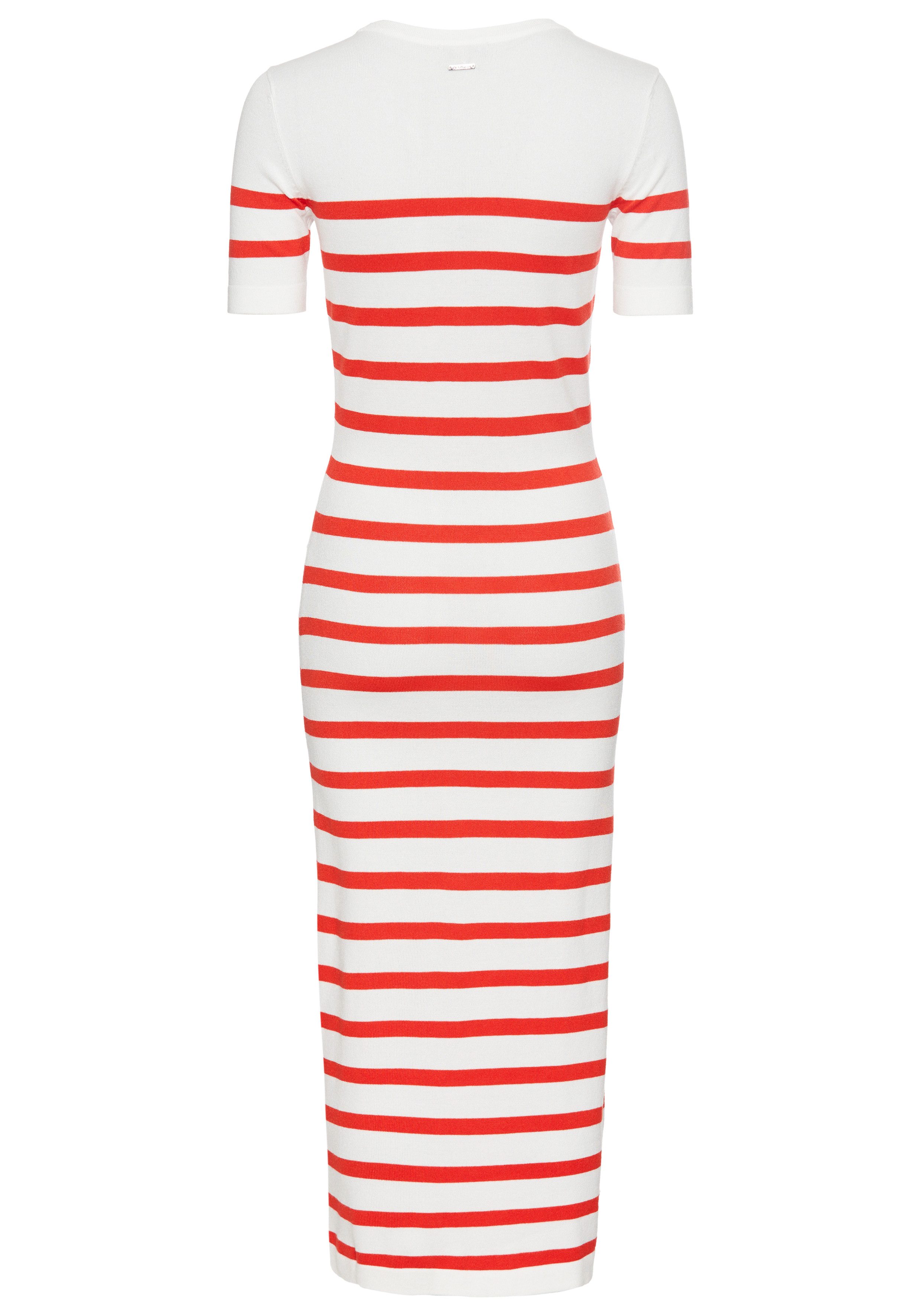 HECHTER PARIS calf-length knitted dress, modern, made of viscose blend, short sleeves