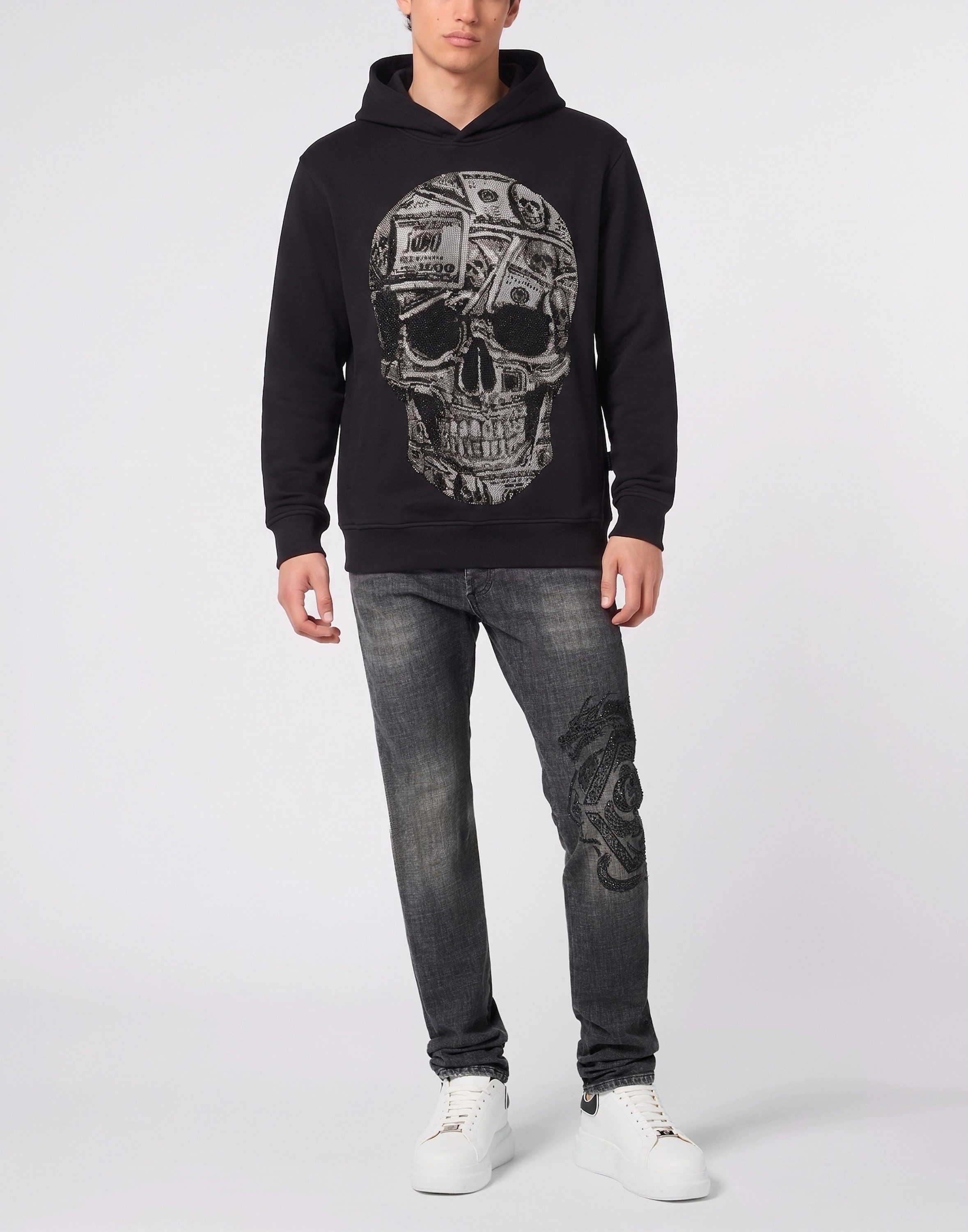 PHILIPP PLEIN Sweatshirt Skull Mit Schmucksteinen