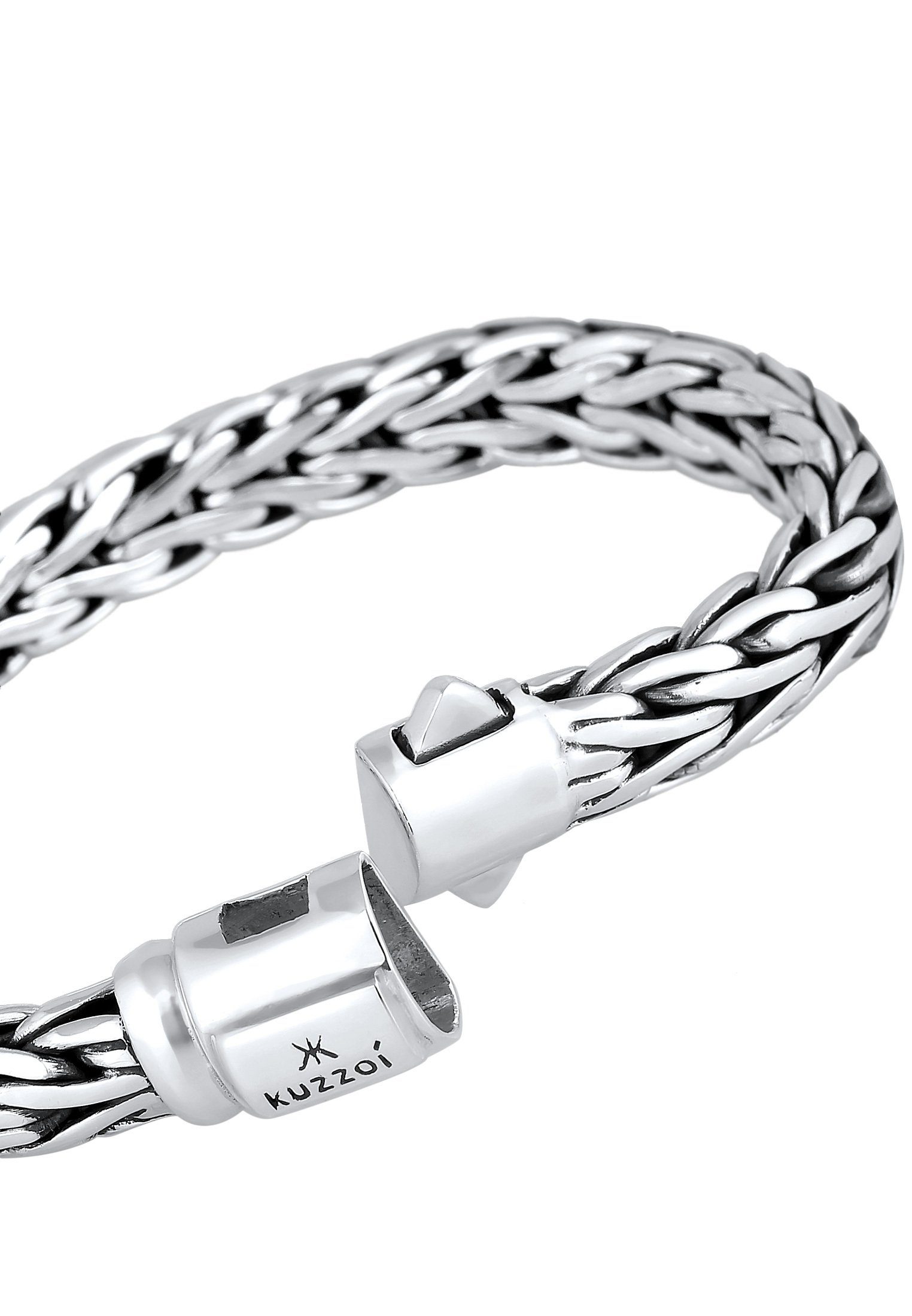 Unisex 925er Silber Armband Zopfmuster Gliederarmband Kuzzoi
