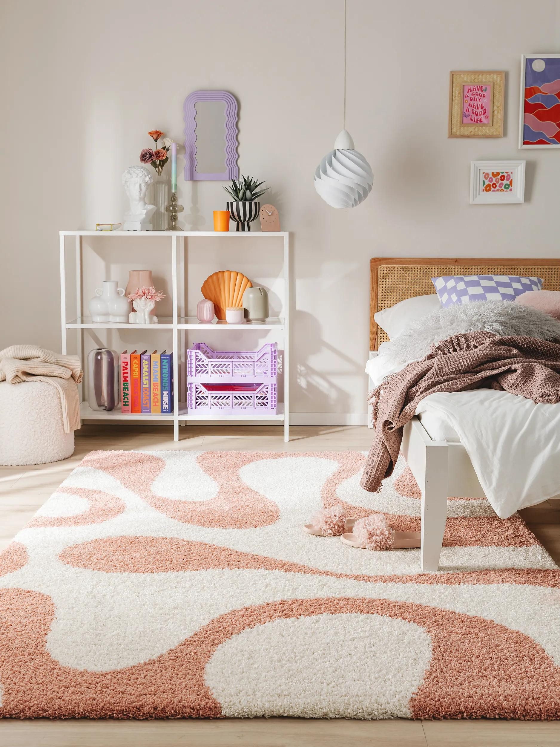 benuta Hochflor-Teppich Louise, rechteckig, Höhe: 21 mm, Teppich Wohn-, Ess- und Schlafzimmer, Flur, Kunstfaser, Gemütlich