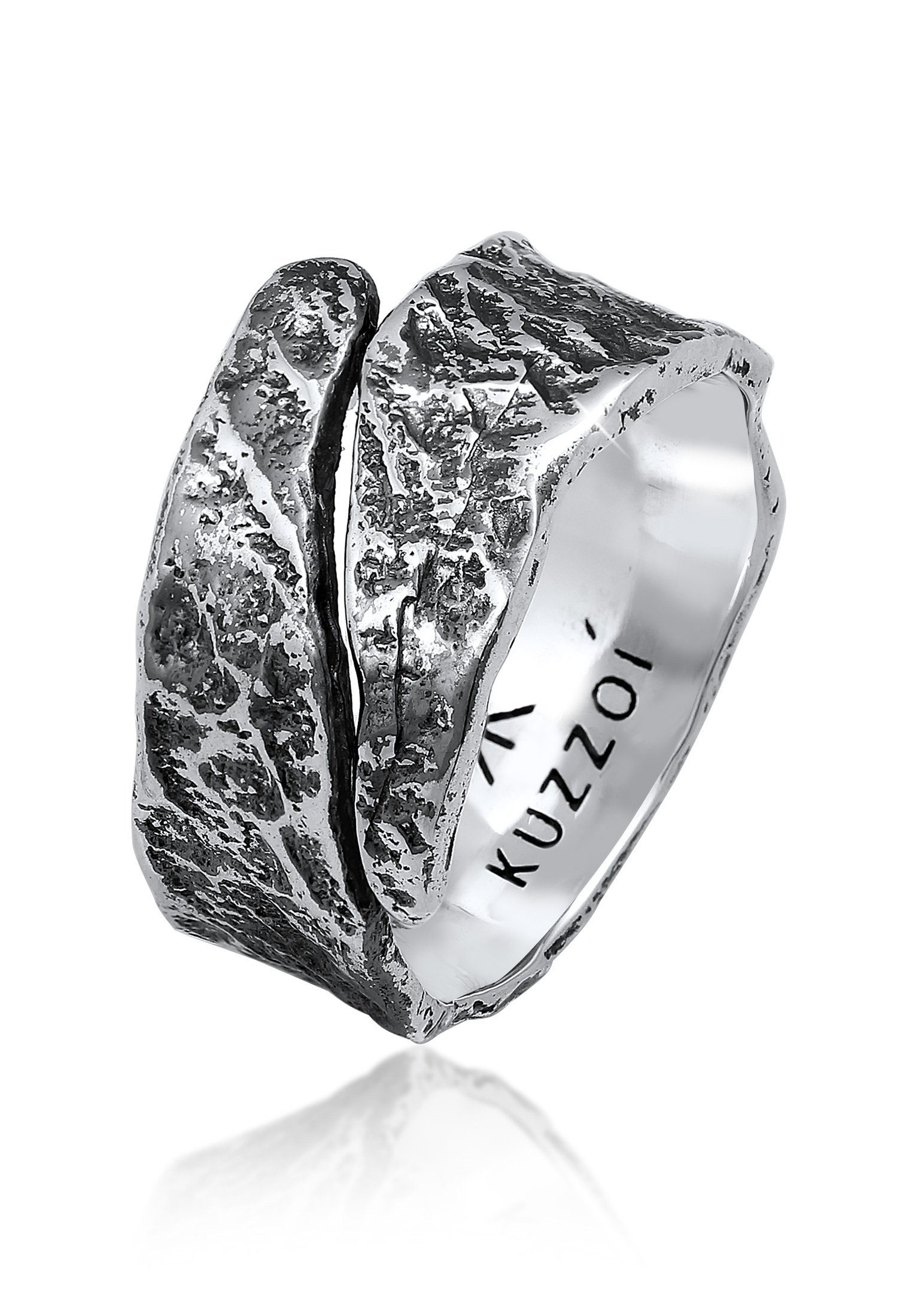 Kuzzoi Silberring Bandring Struktur Used Look 925 Silber günstig online kaufen