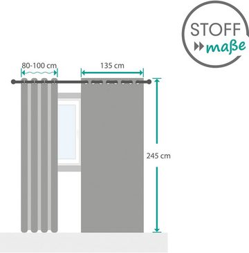 Gardine Estelle, decolife, Ösen (1 St), halbtransparent, Wirkware, Ösenschal mit Blockstreifen weiß