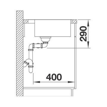 Blanco Edelstahlspüle BLANCOANDANO 400/400-IF/A Edelstahl Seidenglanz InFino Ablaufsystem, 86,5/50 cm