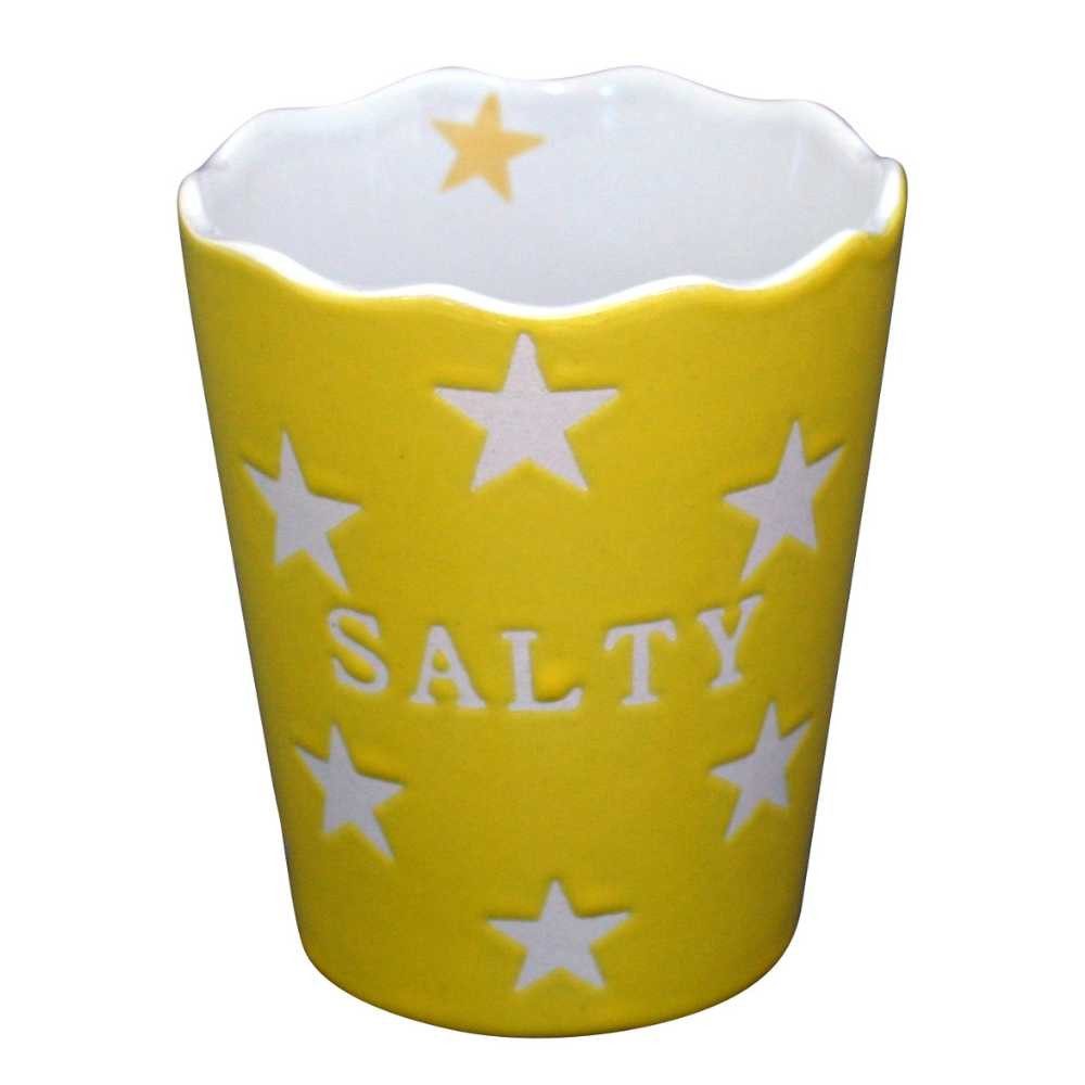 Krasilnikoff Schale Krasilnikoff Salzstangen Becher SALTY Gelb mit Sternen