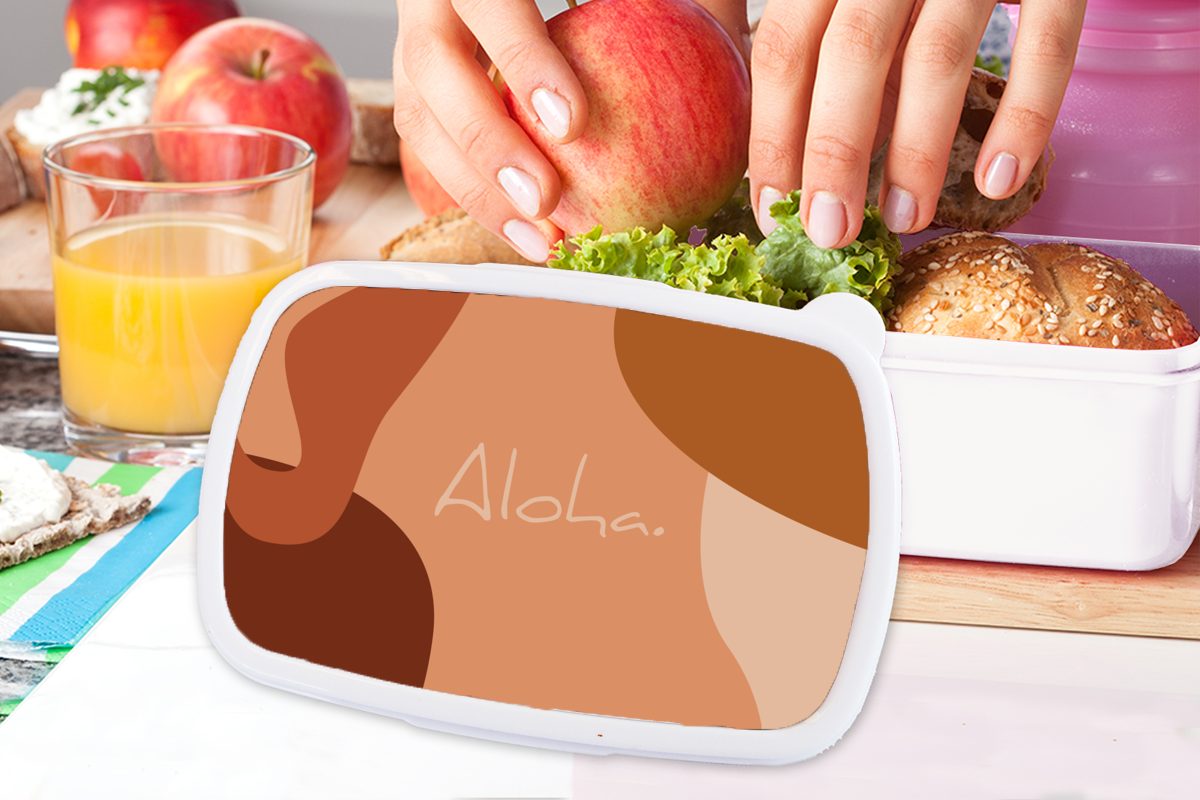 Sommer Brotbox (2-tlg), MuchoWow Mädchen Kunststoff, Hawaii, - weiß Lunchbox Kinder Erwachsene, und für und für Brotdose, Jungs Zitat -