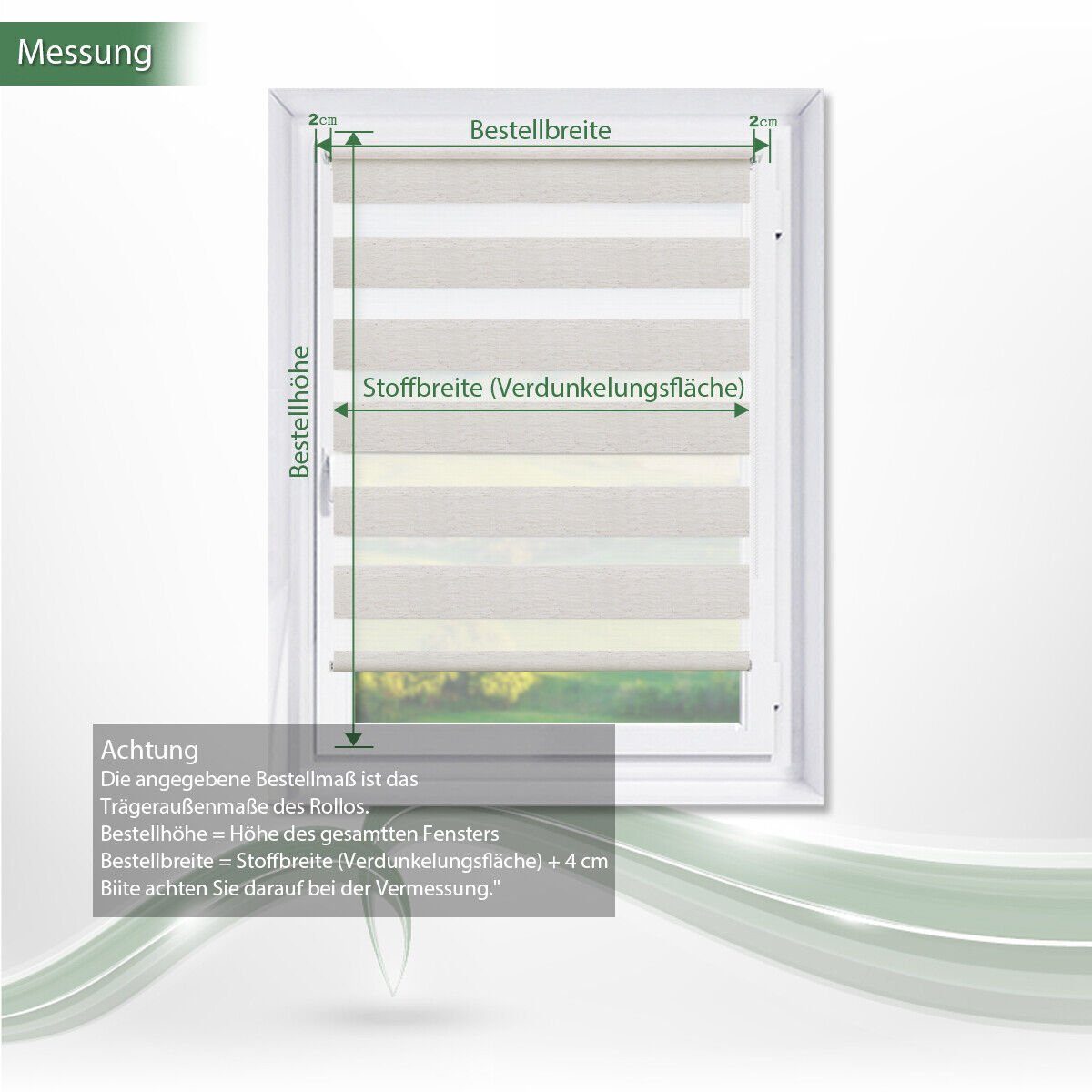 Doppelrollo ohne Bohren 130cm/150cm/230cm, OUBO, freihängend, Klemmfix, rollo für Fenster und Tür mit Klemmträger Lichtschutz und Sichtschutz – Bild 5 von 5