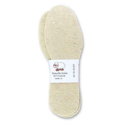 Sonia Originelli Einlegesohlen Einlegesohle Natur 4mm Wolle Filz Schuhe, 4mm dick, Naturprodukt