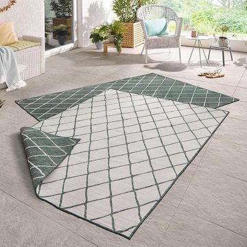 Teppich In- & Outdoor Wendeteppich Malaga Grün Creme, NORTHRUGS, rechteckig, Höhe: 5 mm
