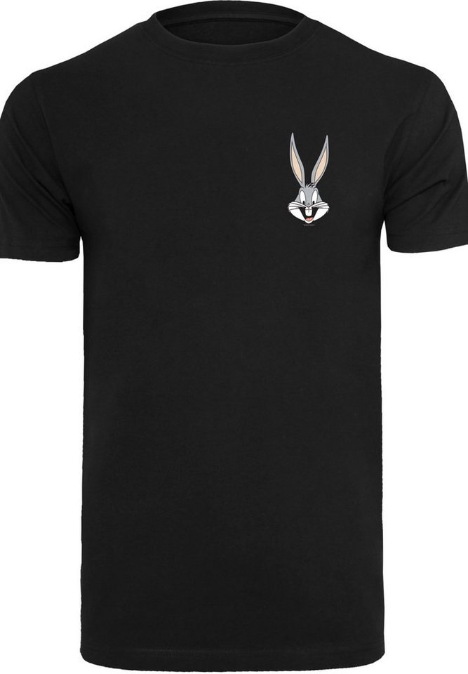 F4NT4STIC T-Shirt Looney Tunes Bugs Bunny Breast Print Print, Rippbündchen  am Hals und Doppelnähte am Saum