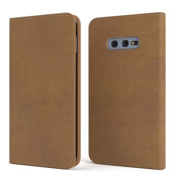 EAZY CASE Handyhülle Bookstyle Vintage für Samsung Galaxy S10e 5,8 Zoll, Handy Klapphülle Klapptasche Etui Standhülle Handy Hülle Hellbraun