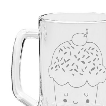 Mr. & Mrs. Panda Bierkrug Cupcake - Transparent - Geschenk, lustige Sprüche, Gute Laune, Tiermo, Premium Glas, Elegantes Design