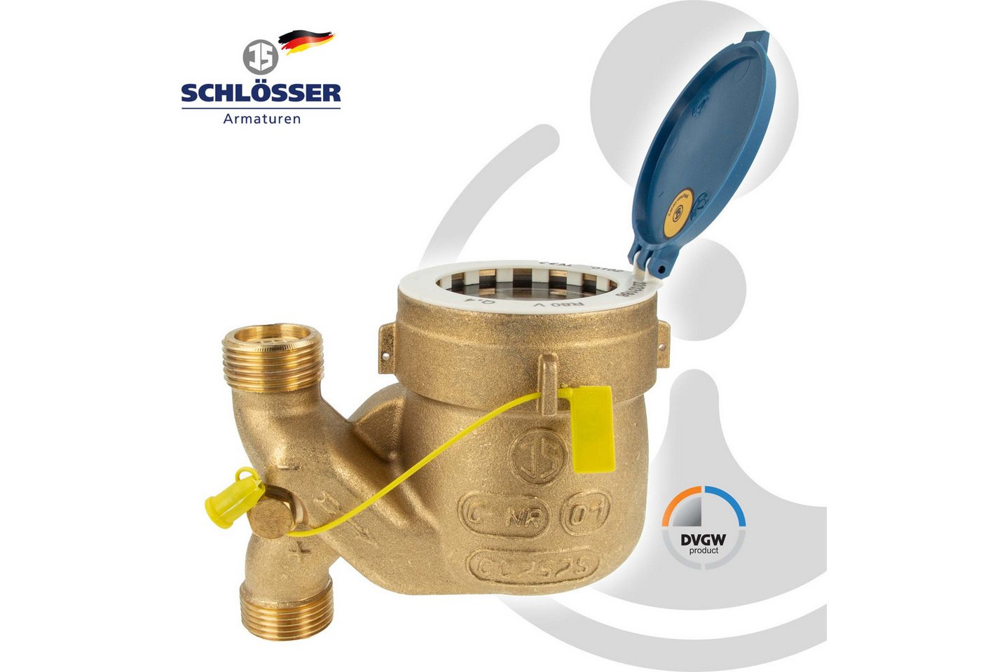 Thumbnail - Schlösser Wasserzähler Fallrohrzähler MNRF 3/4 Zoll DN 20 Q3=4, R80, Baulänge 105 mm