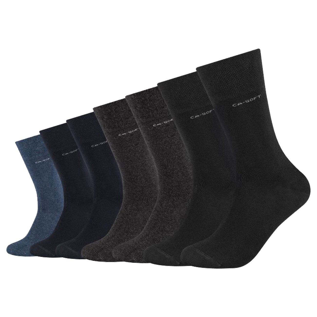 Camano Langsocken Unisex Regular Socken CA-Soft (7-Paar) Gesundheitssocken ohne Gummi Anthracite Mix (9803)