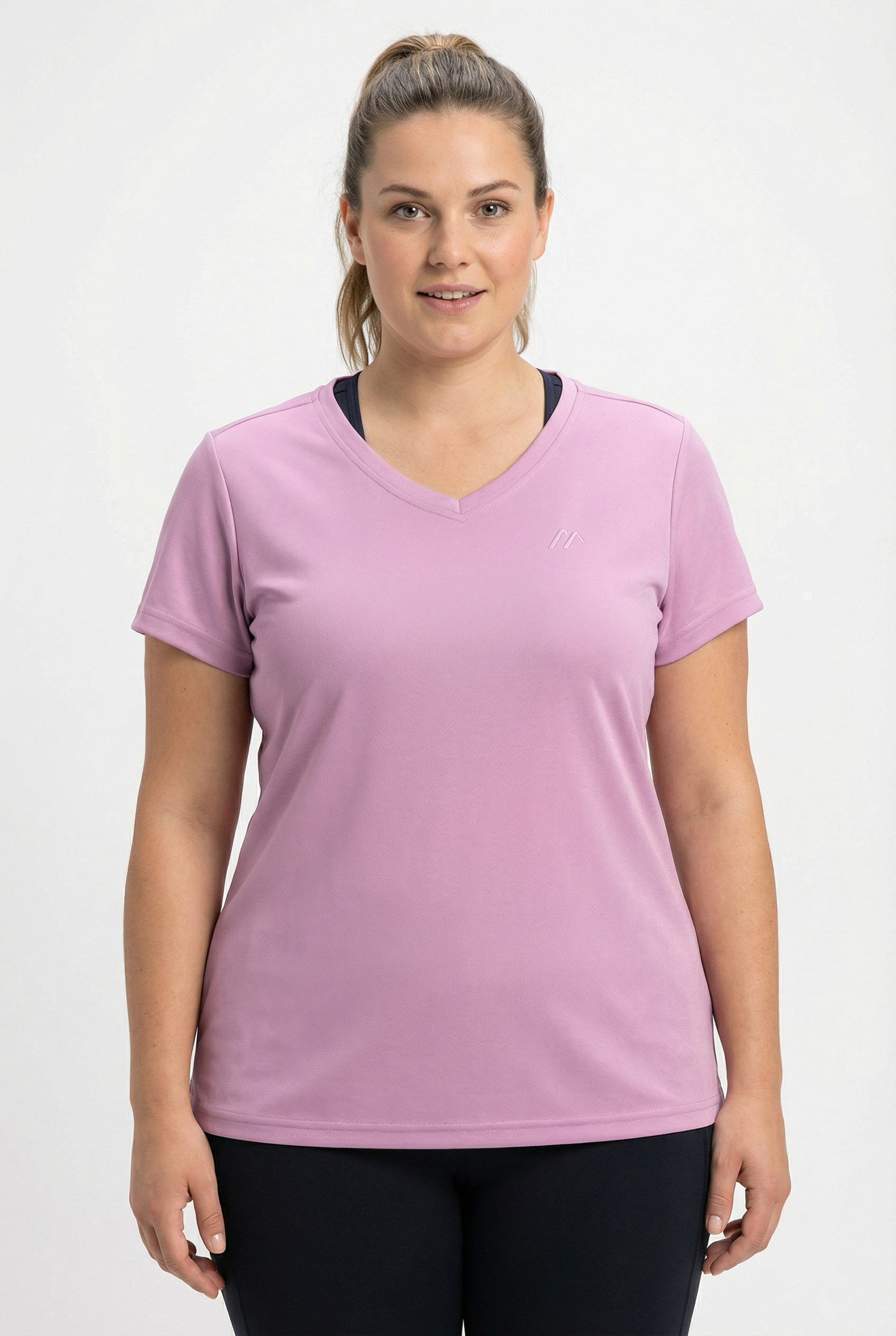 Maier Sports T-Shirt Da-Shirt 1/2 Arm Trudy mit dezentem V-Ausschnitt, schnell trocknendes Material, aus Polyester