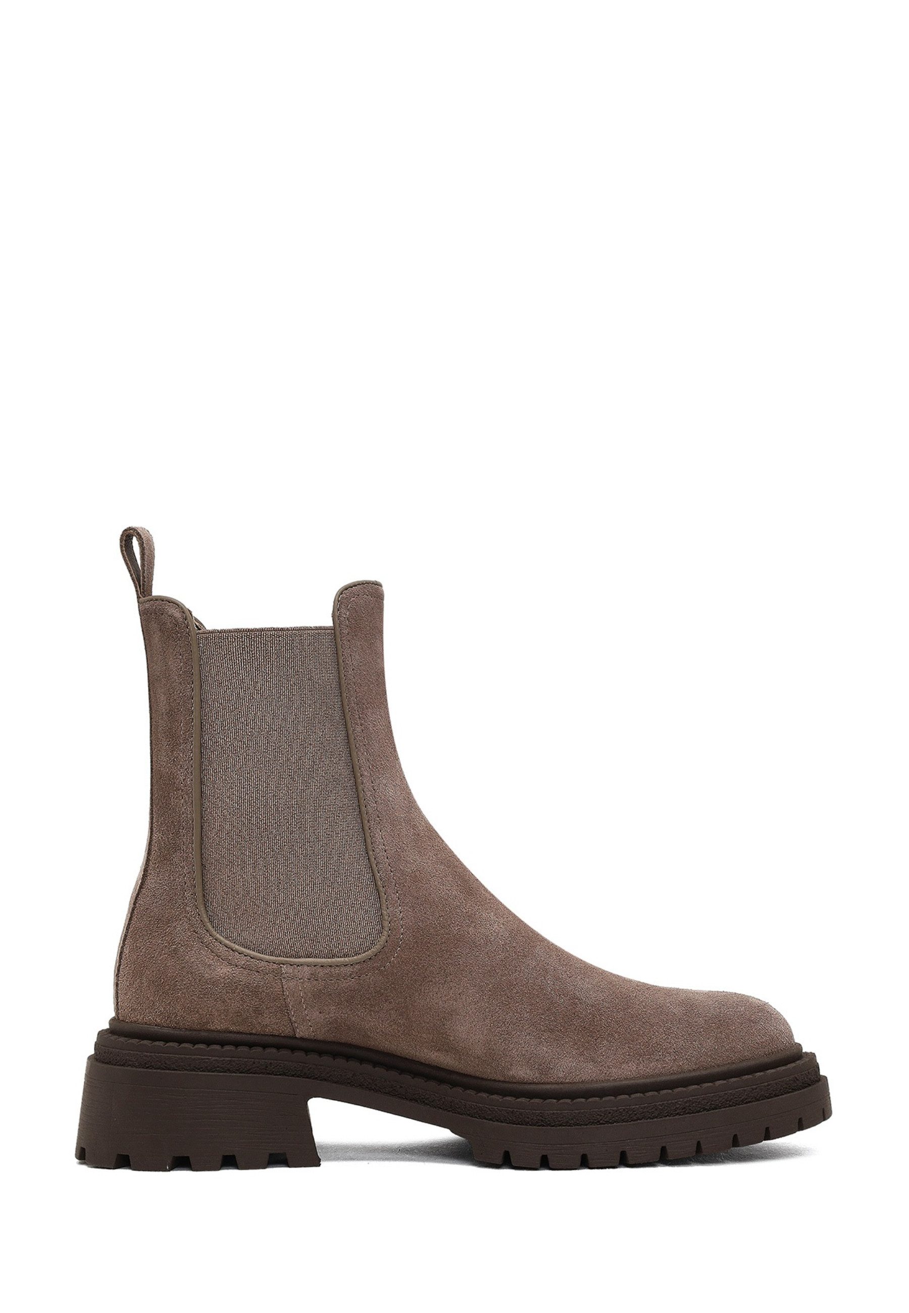 Derimod Chelsea-Stiefel aus Veloursleder Chelseaboots Lederfutter, Absatz 3 cm