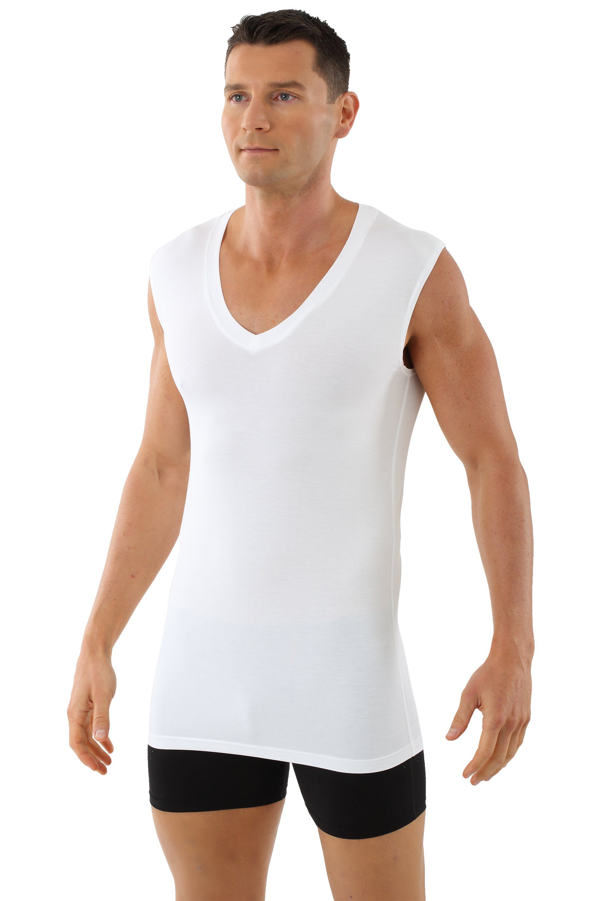Albert Kreuz Achselhemd Deep-V light atmungsaktiv ohne Arm (kein Set, 1-St., kein Set)