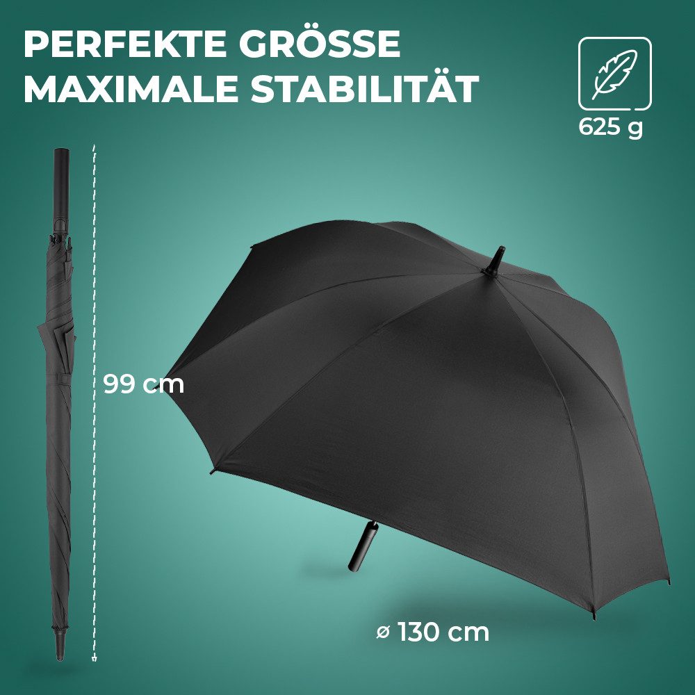 Langenberg Stockregenschirm LANGENBERG Stockschirm sturmfest [Ø130 cm Spannweite] Automatik, ☑ Windproof-Funktion