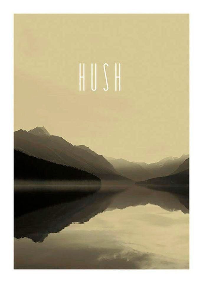Komar Bild Word Lake Hush Sand, Natur (1 St), Wandbild zur Dekoration - ohne Rahmen