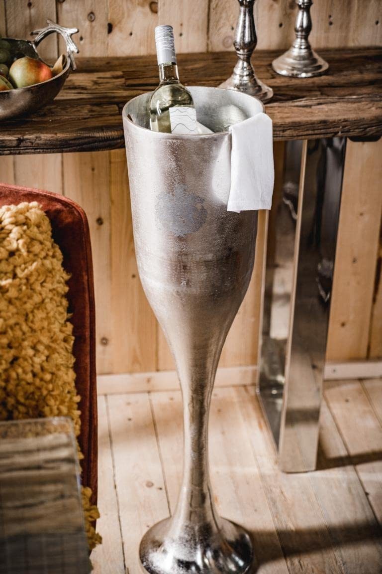 MichaelNoll Wein- und Sektkühler Champagnerkühler auf Standfuß Flaschenkühler Aluminium - XXL 90 cm – Bild 3 von 5
