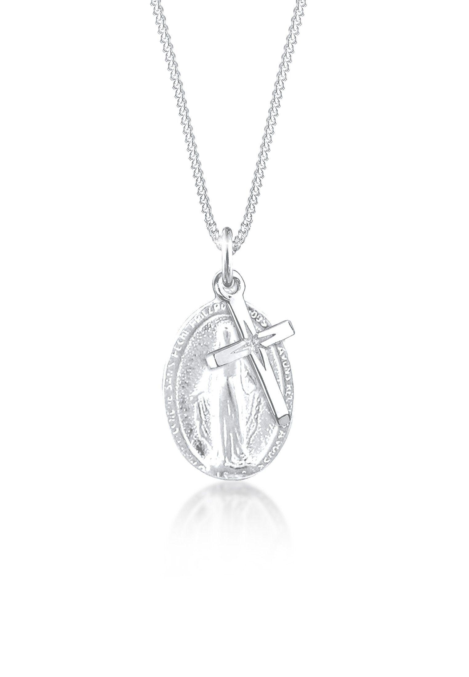 Elli Kette mit Anhänger Kreuz Marienbild Glaube Religion 925 Silber günstig online kaufen