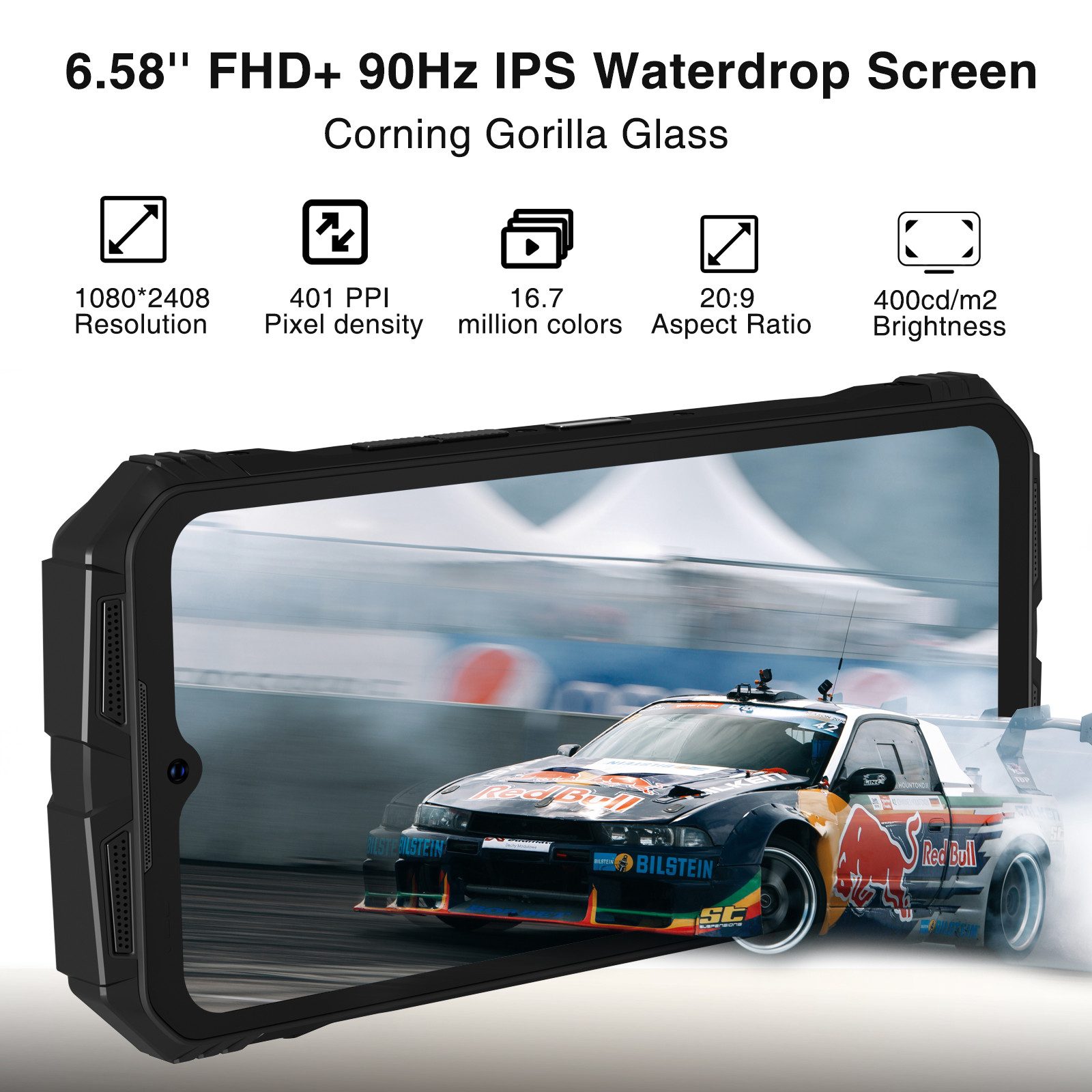 DOOGEE SPUNK Outdoor Handy, 10800mAh, 50MP, Android 14, 256GB, 6,58" FHD Smartphone (6,58 Zoll, 256 GB Speicherplatz, 50 MP Kamera, Android 14, 256GB, 6,58" FHD+, 33W Laden, NFC, OTG, Dual 4G SIM, IP68)