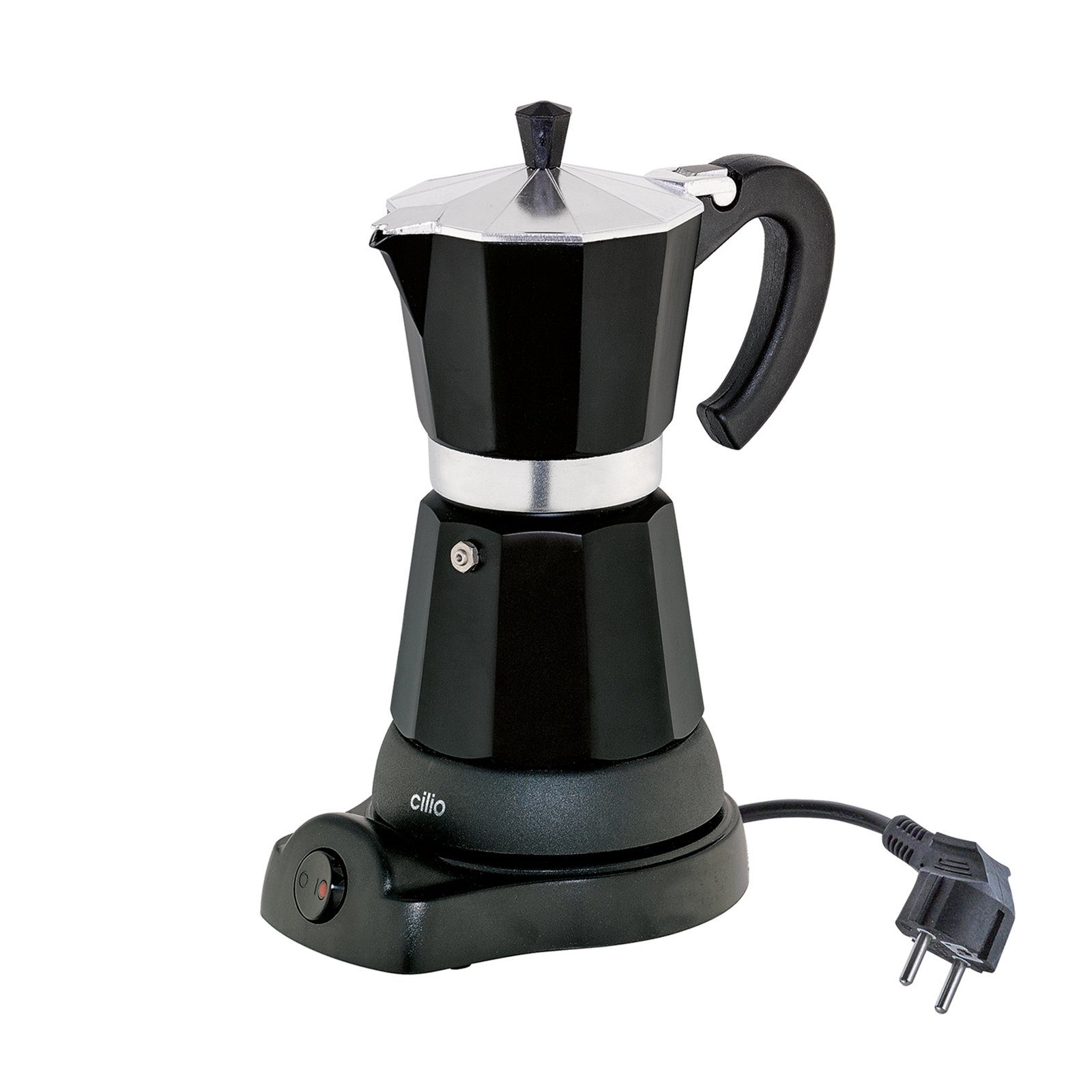 Cilio Espressokocher Elektrischer Espressokocher CLASSICO, mit Warmhaltefunktion, kabelloser Zentralkontakt