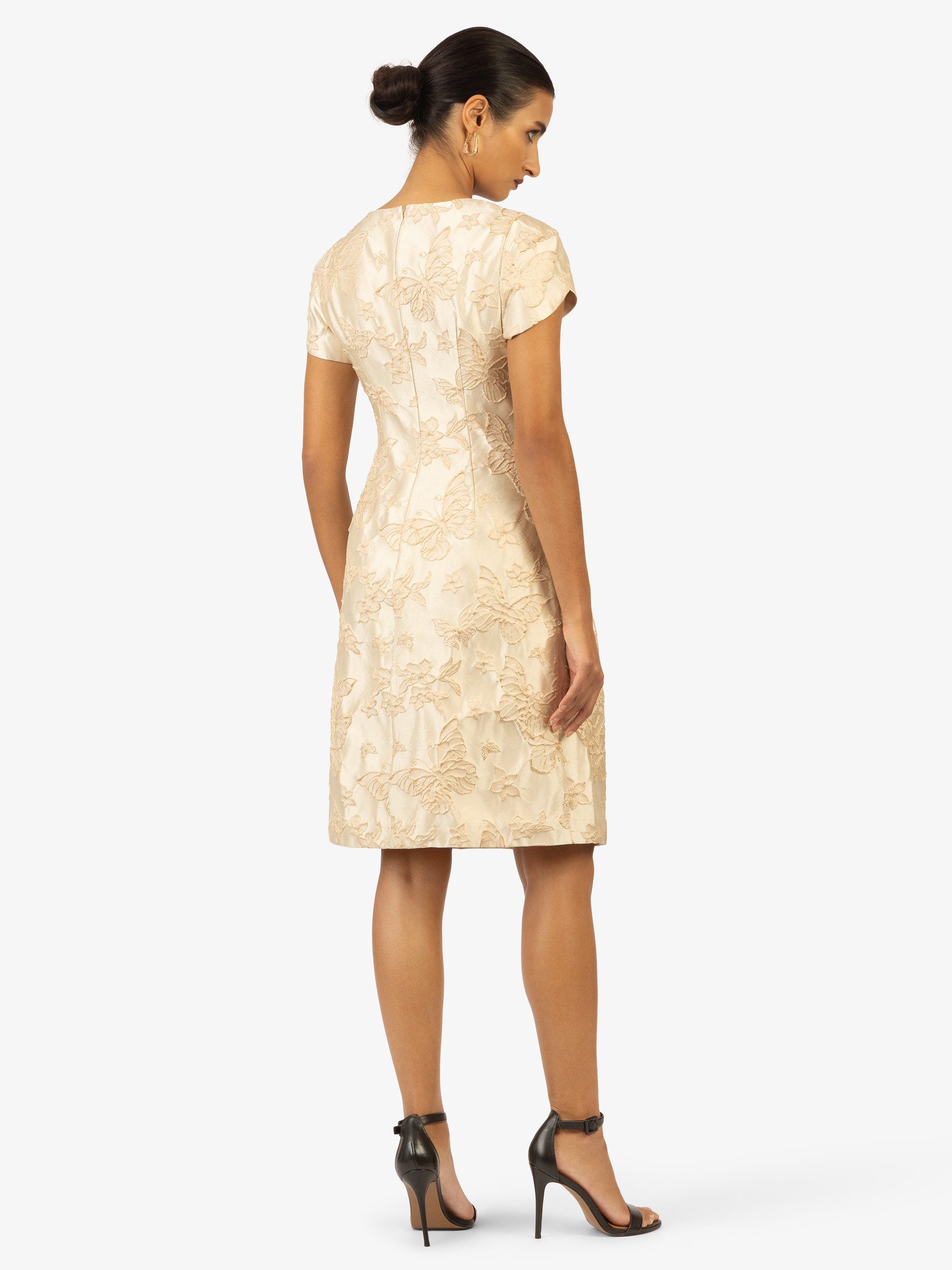 Kraimod Cocktailkleid mit floralem Muster & Puffärmeln