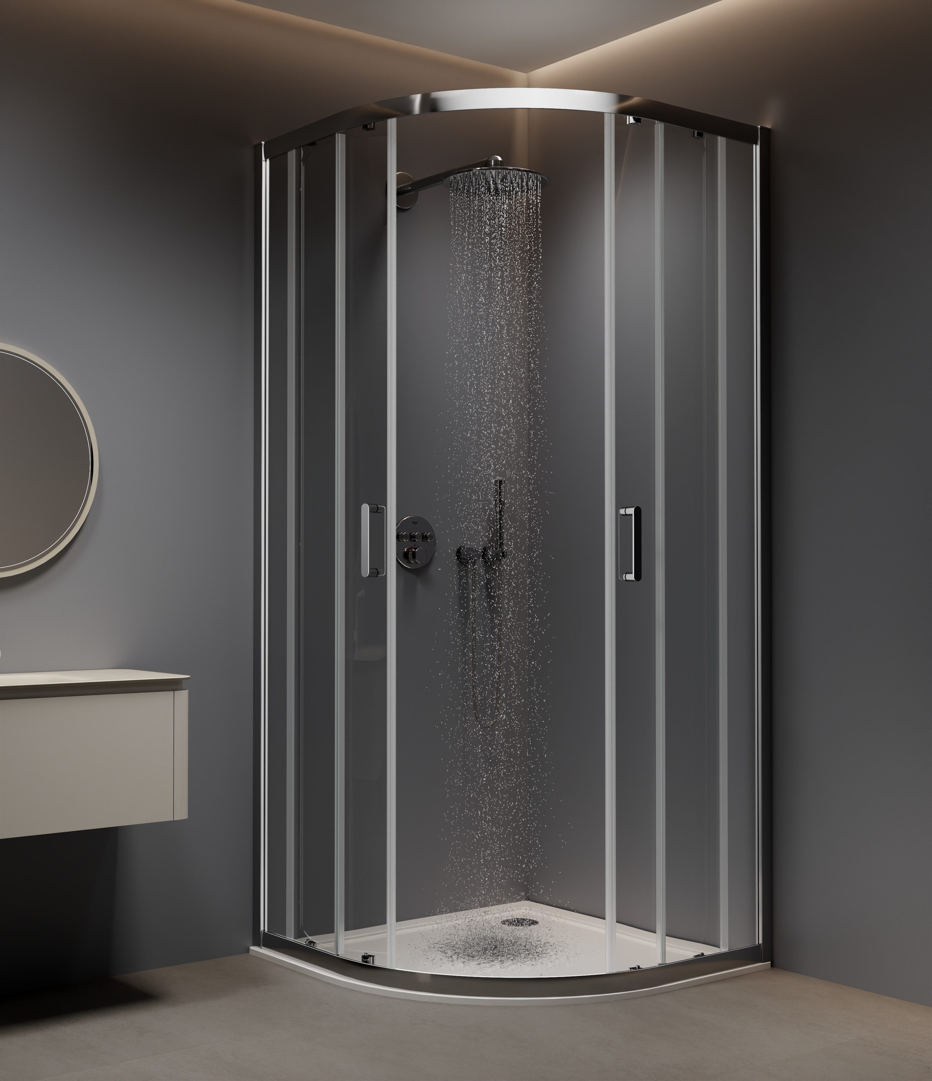 welltime Runddusche New Trento, BxT: 90x90 cm, Einscheibensicherheitsglas, günstig online kaufen