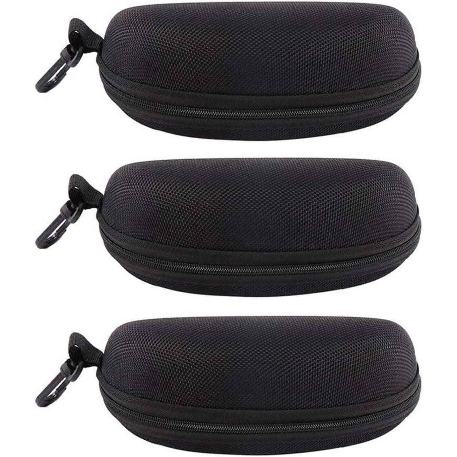 LuxusKollektion Brillenetui Brillenetui Hartschale Reißverschluss M Schwarz Schwarz Schwarz