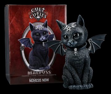 Figuren Shop GmbH Tierfigur Okkulte Katzenfigur mit Flügeln - Malpuss groß - Nemesis Now Gothic Fantasy Deko